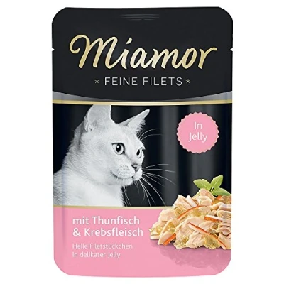 Afbeelding van 24x100g Fijne Filets Tonijn &amp; Groenten Miamor Kattenvoer