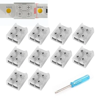 Afbeelding van YUTOKEER Daiwu 10 stuks 2 polige ledstrip connector (8 mm met strip)