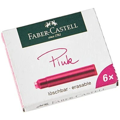 Afbeelding van inktpatronen Faber Castell roze doosje a 6 stuks FC 185508