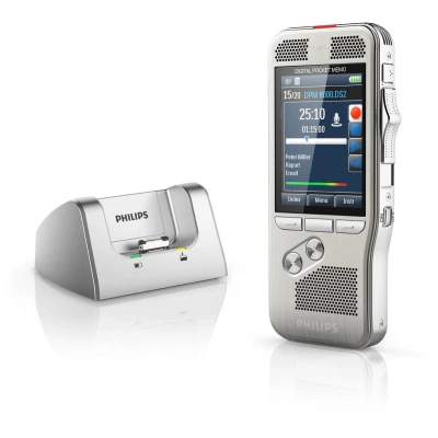 Afbeelding van Philips PocketMemo Dicteerapparaat DPM8100 Integrator set, Docking station, Bewegingssensor, Ergonomische schuifschakelaar (US)