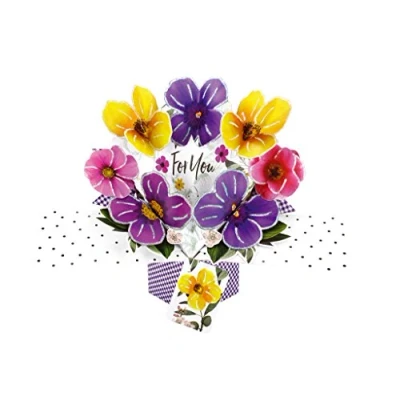 Afbeelding van For You Viooltjes 3D Pop up Wenskaart