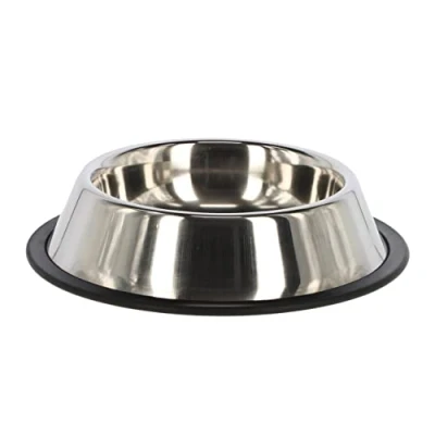 Afbeelding van Kerbl Rvs Voer/waterbak Rubberrand 450 Ml.