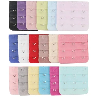 Afbeelding van TRIXES 18 stuks beha extensions voor dames, 3 haken, rijen verlenging, comfortabele bh bandenset, meerkleurig, eenheidsmaat, Meerkleurig