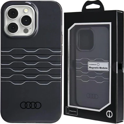 Afbeelding van Audi IML Grille Pattern Back Case (MagSafe Compatible) Geschikt voor Apple iPhone 13 Pro (6.1&quot;) Zwart