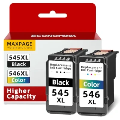Afbeelding van Economink inktcartridge 545 546, gereviseerd voor Canon 546 XL, PG 545XL zwart en CL 546XL kleur Pixma TS3150 TS3350 TR4550 MG3050 MG2550s