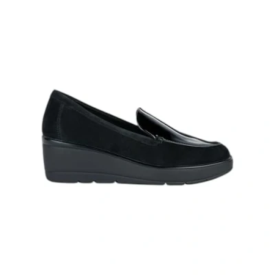 Afbeelding van Geox ILDE Plateaupumps, Dames, Maat: 38, Black Leer en imitatieleer