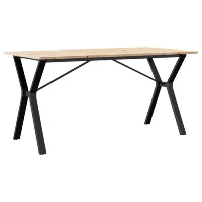 Afbeelding van vidaXL Eettafel Y frame 140x80x75 cm massief grenenhout en gietijzer