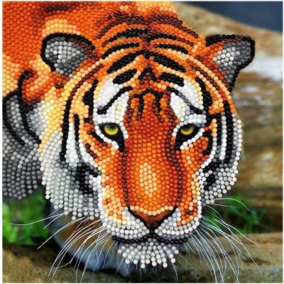 Afbeelding van Craft Buddy Crystal Art Kaart Tijger 18x18 cm