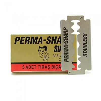 Afbeelding van Gillette Perma Sharp Double Edge Blades Navul Scheermesjes 5 Stuks
