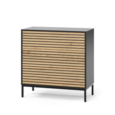 Afbeelding van Vicco ElizaLadekast 80 x 81.2 cm 2 laden Zwart/eiken