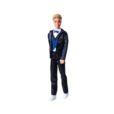 Afbeelding van Simba 105733629 Steffi Love Kevin Charming pop in elegant kostuum met vlinderdas en vest, 30 cm, vanaf 3 jaar, blauw