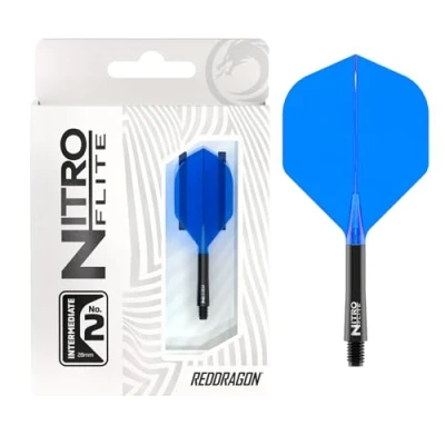 Afbeelding van RED DRAGON Darts Nitro Flite Flight &amp; Shaft Zwart/Blauw Intermediate