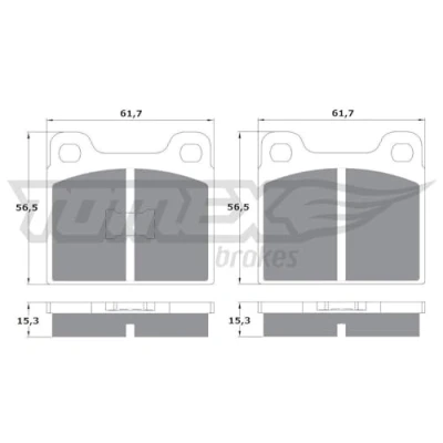 Afbeelding van TOMEX brakes TX 10 16 Remblokkenset Vooras VOLKSWAGEN: Polo II Hatchback, Coupe, GOLF 1, AUDI: 80 B2, B1 Saloon