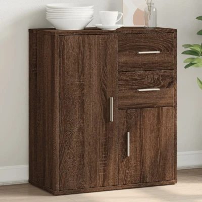 Afbeelding van Dressoir 60x31x70 cm bewerkt hout bruin eikenkleurig