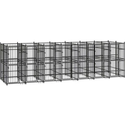 Afbeelding van vidaXL Hondenkennel 12,9 m² staal