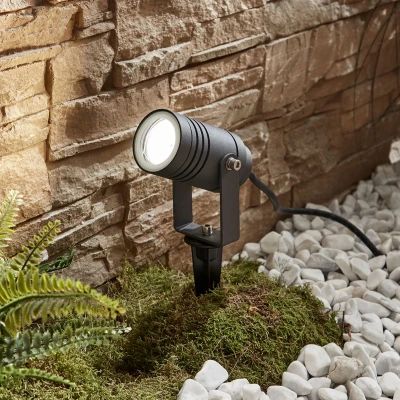 Afbeelding van Lucande Buitenspots 1licht Gegoten aluminium H: 10.9 cm GU10 donkergrijs