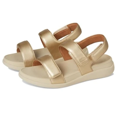 Afbeelding van Fitflop Sandaal F Mode Go Adjustable Flatform Back Strap Sandals Platino Goud