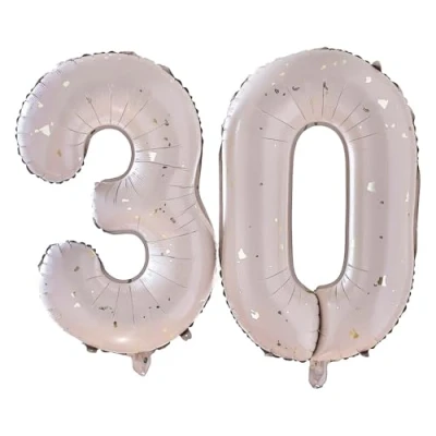 Afbeelding van Ginger Ray Folieballon cijfer 30 nude en gold 66 cm