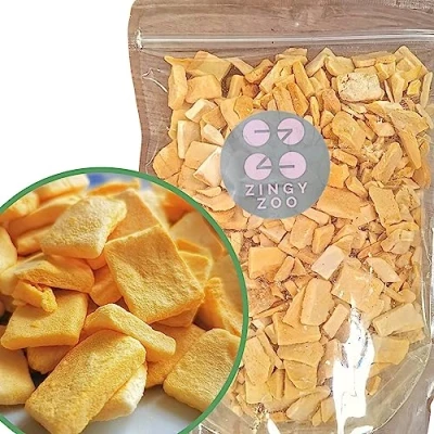 Image de Gevriesdroogde Mango XL 300g Natural Freeze Dried Fruit Snack Mangue Deshydratee Lyophilisée Naturel Dry Séchées Gefriergetrocknete Gedroogd Puur ZingyZoo
