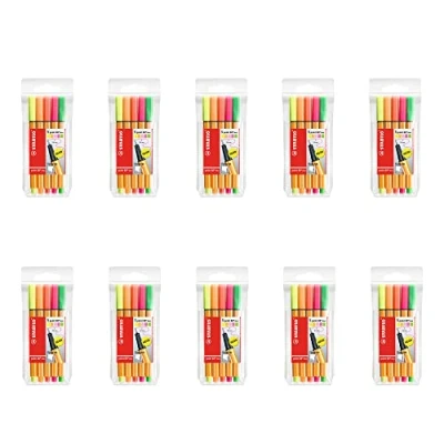 Image de STABILO Fineliner point 88 MINI Pochette de 5 couleurs fluo assorties