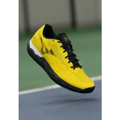 Afbeelding van Mizuno WAVE Enforce Court Padelschoenen, Heren, Maat: 44, Vibrant yellow/black/black sand Schoenen