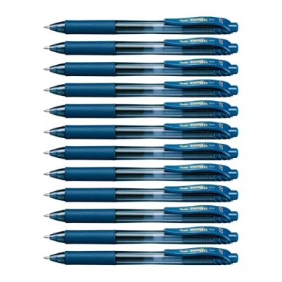 Image de Pentel BL107 EnerGel X Stylo Roller Encre Gel Rétractable Séchage Rapide Bleu Nuit x12