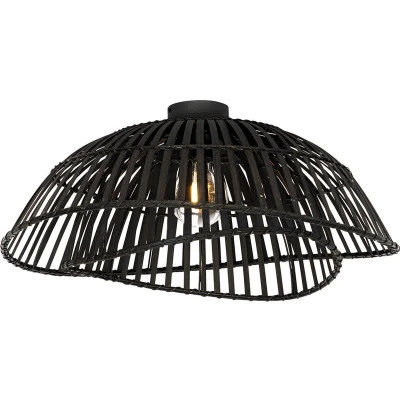 Afbeelding van QAZQA Oosterse plafondlamp zwart bamboe 62 cm Pua