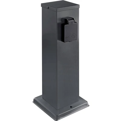 Afbeelding van Heitronic 501334 Stopcontactsplitter Antraciet Kinderbeveiliging