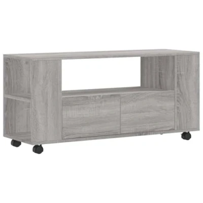 Image de vidaXL Meuble TV sonoma gris 102x34,5x43 cm bois d&#039;ingénierie833748