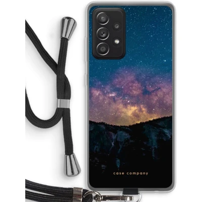 Afbeelding van Case Company® hoesje met Koord geschikt voor Samsung Galaxy A52s 5G Travel to space Telefoonhoesje Zwart Bescherming aan alle Kanten en Over de Schermrand