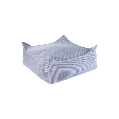 Afbeelding van Wigiwama Corduroy Square Ottoman / Poef 80x70x50cm Blueberry Blue