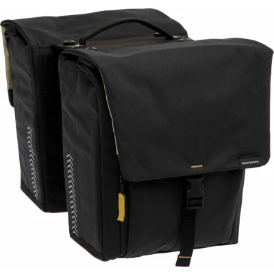 Afbeelding van New Looxs ® Tulum Double MIK Dubbele Fietstas 100% Gerecycled Polyester Geschikt Voor Elektrische Fietsen Bagagedrager Afneembare 32 Liter Zwart