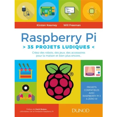 Image de Raspberry Pi : 35 projets ludiques Créez des robots, jeux, accessoires pour la maison