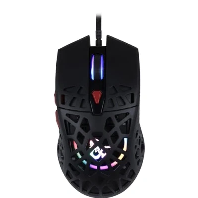 Afbeelding van Konix Dungeons &amp; Dragons Ultra Light Gaming muis, 70 g, bedraad, 7 dpi niveaus, led achtergrondverlichting, regenboog zwart