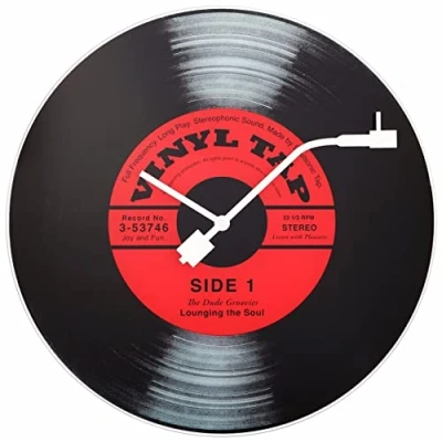 Afbeelding van Nextime Ne 8141 Wandklok Dia. 43 Cm, Glas, &#039;Vinyl Tap&#039;
