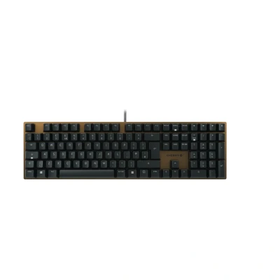 Afbeelding van CHERRY KC 200 MX mechanisch desktoptoetsenbord met geanodiseerde metalen plaat, Britse lay out (QWERTY), bekabeld, MX2A stille rode schakelaars, brons/zwart