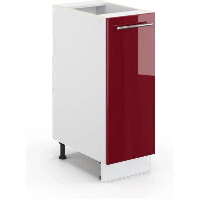Afbeelding van Vicco Halfhoge kast Fame Line, Bordeauxrode hoogglans/Wit, 30 x 81.6 cm zonder werkblad
