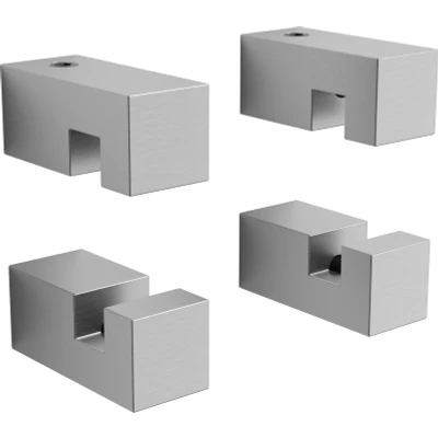 Afbeelding van Clou Hold Me set à 4 spiegelklemmen vierkant rvs geborsteld