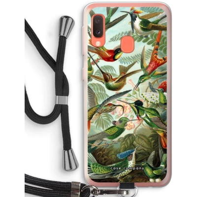 Afbeelding van Case Company® hoesje met Koord geschikt voor Samsung Galaxy A20e Haeckel Trochilidae Telefoonhoesje Zwart Bescherming aan alle Kanten en Over de Schermrand