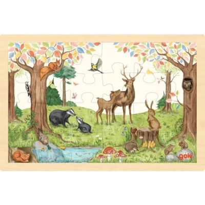 Afbeelding van Goki Houten Legpuzzel in het Bos, 24st.
