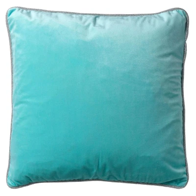 Afbeelding van Dutch Decor FINN Sierkussen 45x45 cm velvet effen kleur met glitterbies Antiqua Sand blauw