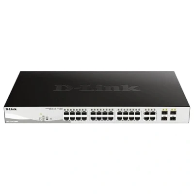 Afbeelding van D Link DGS 1210 28MP:28Port SmartSwitch (28 Havens), Netwerkschakelaar, Zwart