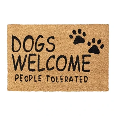 Afbeelding van Relaxdays deurmat kokos hond tekst dogs welcome kokosmat 60 x 40 cm rechthoekig