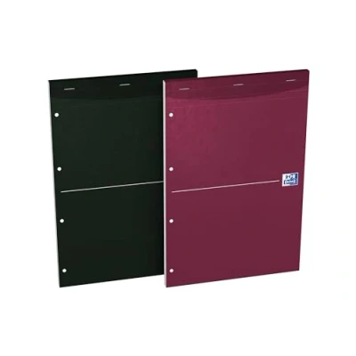 Afbeelding van OXFORD Set van 5 Essentials notitieblokken, A4, grote ruitjes, Seyès, 160 pagina&#039;s, geniet, kaartomslag, verschillende kleuren