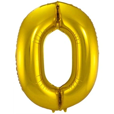 Afbeelding van Folat Folieballon Cijfer 0 Goud 86 cm