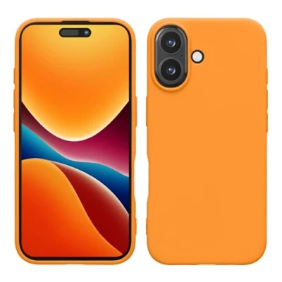 Afbeelding van kwmobile telefoonhoesje geschikt voor Apple iPhone 16 Hoesje smartphone Back cover in fruitig oranje