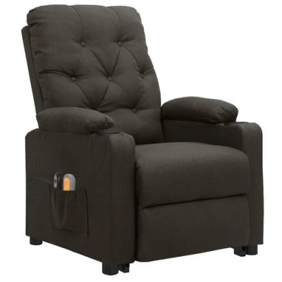 Afbeelding van vidaXL Sta op massagestoel stof taupe