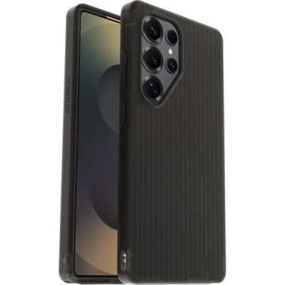 Image de OtterBox Symmetry Series Coque de protection pour téléphone portable toucher doux couche polycarbonate, élastomère thermoplastique (TPE), silicone écho sombre (noir) Samsung Galaxy S25 Ultra
