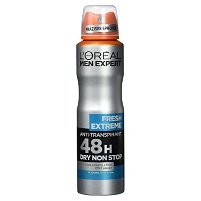 Afbeelding van L&#039;Oréal Men Expert 6 x 150 ml deodorant spray voor heren met geïntegreerd verkoelend effect maximaal 48 uur frisheid, Fresh Extreme