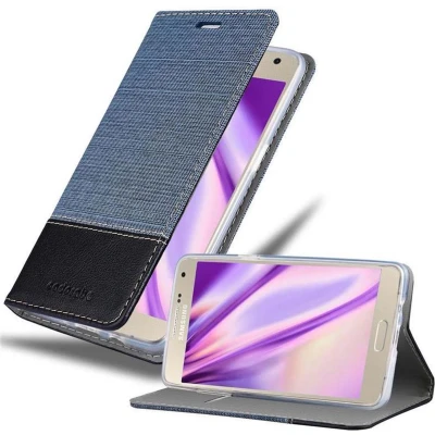 Afbeelding van Cadorabo Hoesje geschikt voor Samsung Galaxy A7 2015 in DONKERBLAUW ZWART Beschermhoes met magnetische sluiting, standfunctie en kaartvakje Book Case Cover Etui